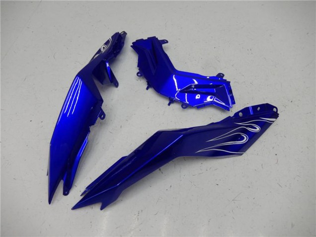 Kawasaki Ninja 300 EX300R Motorrad Verkleidung 2013-2017 - Blau Schwarz Weiss Flamme