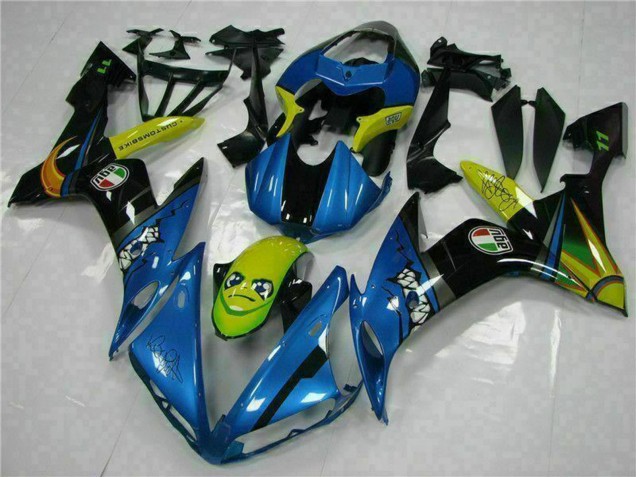 Yamaha YZF R1 Motorrad Verkleidung 2004-2006 - Blau Gelb Hai