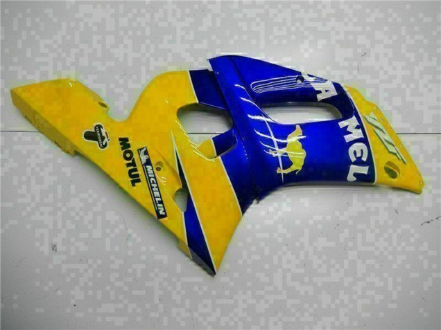 Yamaha YZF R6 Motorrad Verkleidung 1998-2002 - Gelb Blau Weiss Kamel Motul