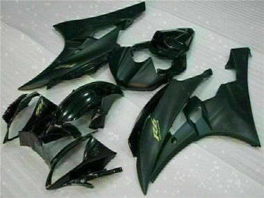 Yamaha YZF R6 Motorrad Verkleidung 2006-2007 - Glanzendes Schwarz Matt Schwarz Gold Aufkleber