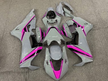 Honda CBR1000RR Motorrad Verkleidung 2017-2024 - Nardo Grau mit Rosa Streifen