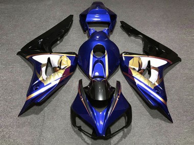 Honda CBR1000RR Motorrad Verkleidung 2006-2007 - Blau Weiss Gold Glanzendes Schwarz