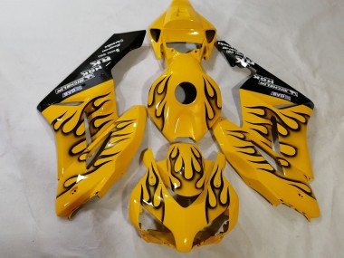 Honda CBR1000RR Motorrad Verkleidung 2012-2016 - Gelb Schwarz Flamme