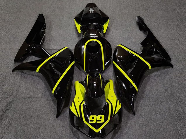 Honda CBR1000RR Motorrad Verkleidung 2006-2007 - Glanzendes Schwarz Hohe Sichtbarkeit Gelb 99