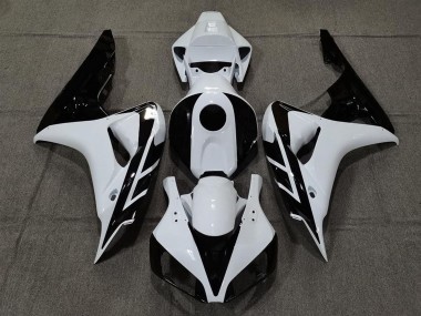 Honda CBR1000RR Motorrad Verkleidung 2006-2007 - Weiss Glanzendes Schwarz