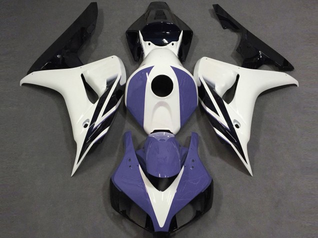 Honda CBR1000RR Motorrad Verkleidung 2006-2007 - Weiss Blau Glanzendes Schwarz