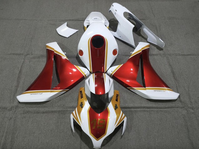 Honda CBR1000RR Motorrad Verkleidung 2008-2011 - Weiss Rot Gold