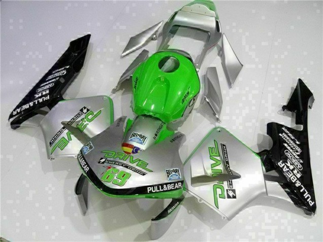 Honda CBR600RR Motorrad Verkleidung 2003-2004 - Silber Grun Glanzendes Schwarz