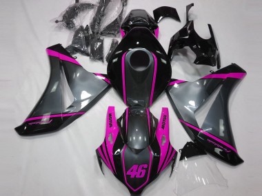 Honda CBR1000RR Motorrad Verkleidung 2008-2011 - Grau Rosa Matt Schwarz Motul 46