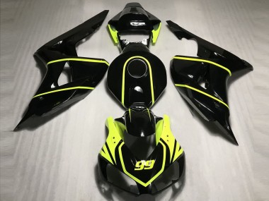 Honda CBR1000RR Motorrad Verkleidung 2006-2007 - Glanzendes Schwarz Hohe Sichtbarkeit Gelb 99