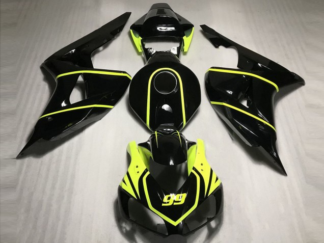 Honda CBR1000RR Motorrad Verkleidung 2006-2007 - Glanzendes Schwarz Hohe Sichtbarkeit Gelb 99
