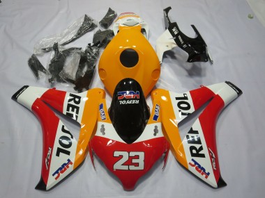 Honda CBR1000RR Motorrad Verkleidung 2008-2011 - Orange Weiss Rot Glanzendes Schwarz Repsol 23