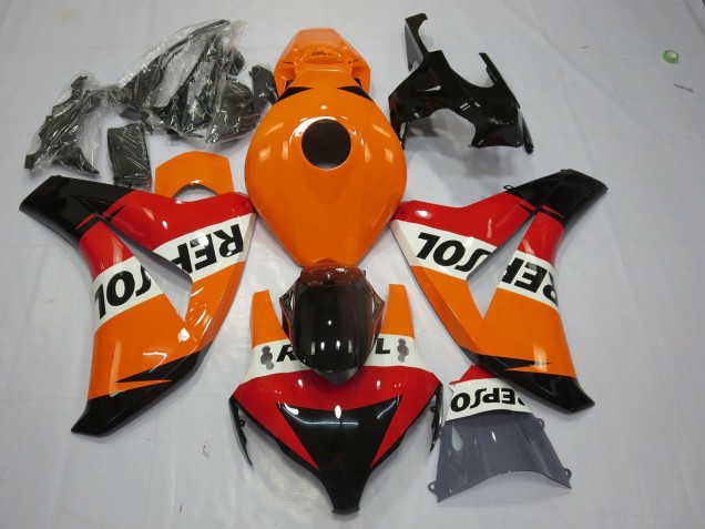 Honda CBR1000RR Motorrad Verkleidung 2008-2011 - Orange Weiss Rot Glanzendes Schwarz Repsol