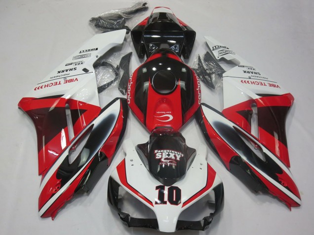 Honda CBR1000RR Motorrad Verkleidung 2004-2005 - Weiss Rot Glanzendes Schwarz Sexy VIBE TECH
