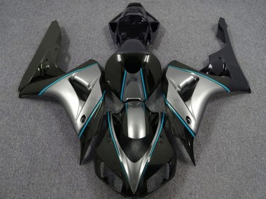 Honda CBR1000RR Motorrad Verkleidung 2006-2007 - Silber Blau Glanzendes Schwarz PinStreifen