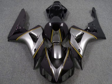 Honda CBR1000RR Motorrad Verkleidung 2006-2007 - Silber Gelb Glanzendes Schwarz PinStreifen