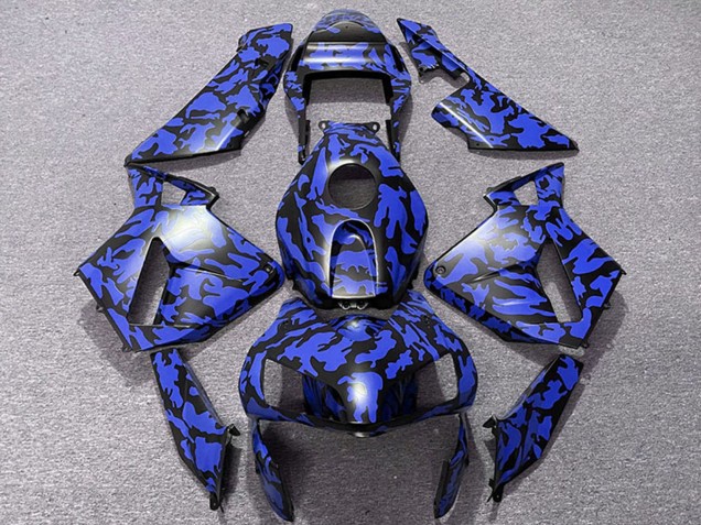 Honda CBR600RR Motorrad Verkleidung 2003-2004 - Blau Schwarz Camouflage