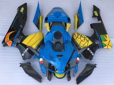 Honda CBR600RR Motorrad Verkleidung 2005-2006 - Blau Gelb Schwarz Hai