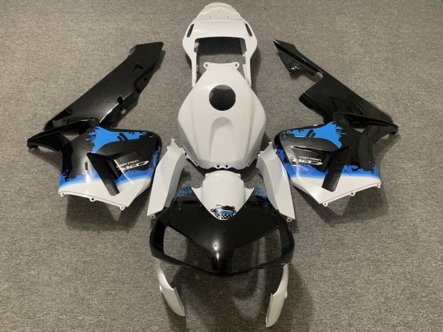 Honda CBR600RR Motorrad Verkleidung 2003-2004 - Weiss Blau Glanzendes Schwarz Spritzer