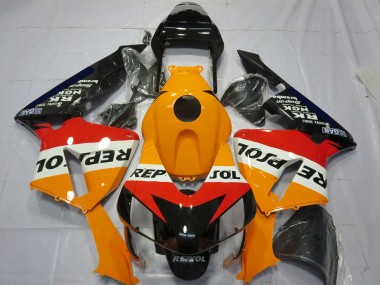 Honda CBR600RR Komplette Motorrad Verkleidung Kit 2003-2004 - Orange Weiss Rot Glanzendes Schwarz Repsol