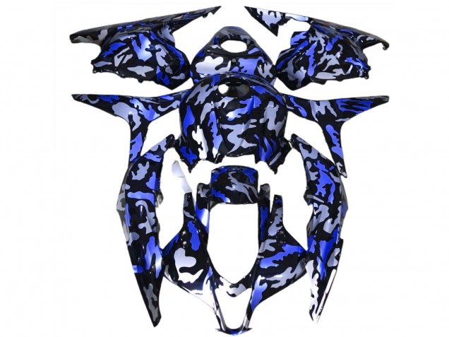 Honda CBR600RR Motorrad Verkleidung 2009-2012 - Blau Weiss Camouflage