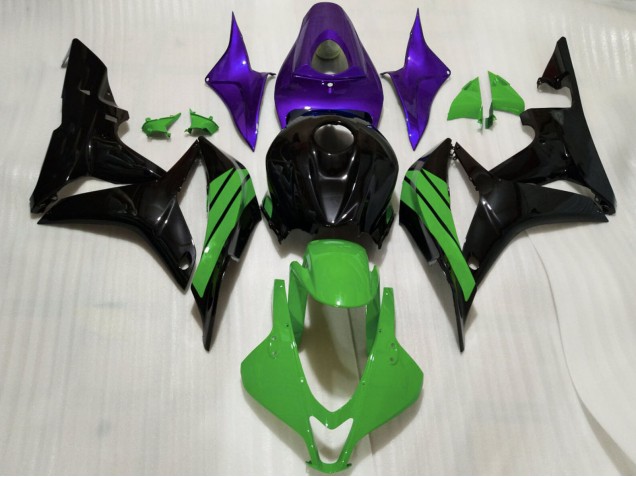Honda CBR600RR Motorrad Verkleidung 2007-2008 - Lila Grun Glanzendes Schwarz