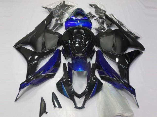 Honda CBR600RR Motorrad Verkleidung 2009-2012 - Blau Glanzendes Schwarz Matt Schwarz