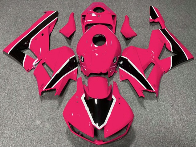Honda CBR600RR Motorrad Verkleidung 2013-2023 - Rosa Weiss Glanzendes Schwarz
