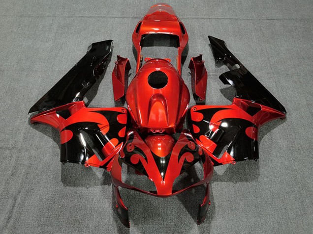 Honda CBR600RR Motorrad Verkleidung 2003-2004 - Rot Glanzendes Schwarz