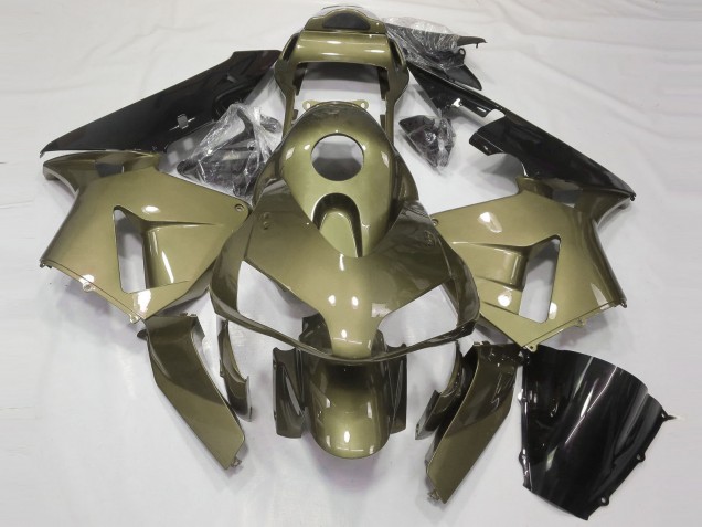Honda CBR600RR Motorrad Verkleidung 2003-2004 - Olive Glanzendes Schwarz