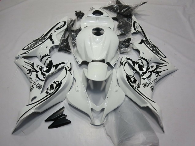 Honda CBR600RR Motorrad Verkleidung 2007-2008 - Weiss Schwarz