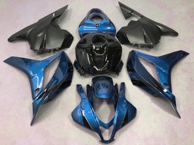 Honda CBR600RR Motorrad Verkleidung 2009-2012 - Blau Glanzendes Schwarz Matt Schwarz