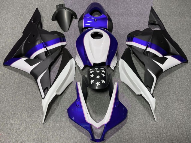 Honda CBR600RR Motorrad Verkleidung 2009-2012 - Dunkel Blau Matt Schwarz Stern
