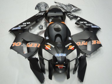 Honda CBR600RR Motorrad Verkleidung 2003-2004 - Matt Schwarz Orange Repsol