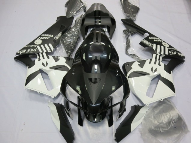 Honda CBR600RR Motorrad Verkleidung 2005-2006 - Weiss Matt Schwarz Puisher Logo
