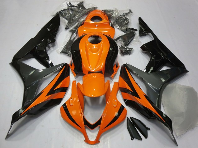 Honda CBR600RR Motorrad Verkleidung 2007-2008 - Orange Grau Glanzendes Schwarz