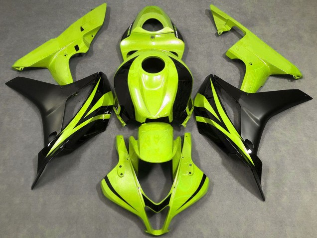 Honda CBR600RR Motorrad Verkleidung 2007-2008 - Neon Gelb Matt Schwarz OEM Stil