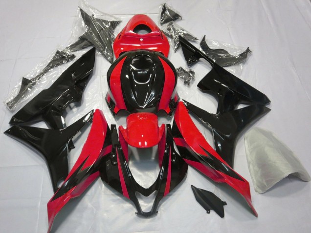 Honda CBR600RR Motorrad Verkleidung 2007-2008 - Rot Glanzendes Schwarz OEM Stil
