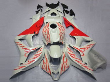 Honda CBR600RR Motorrad Verkleidung 2007-2008 - Weiss Rot Flamme