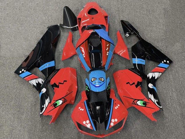 Honda CBR600RR Motorrad Verkleidung 2013-2023 - Rot Blau Glanzendes Schwarz Hai