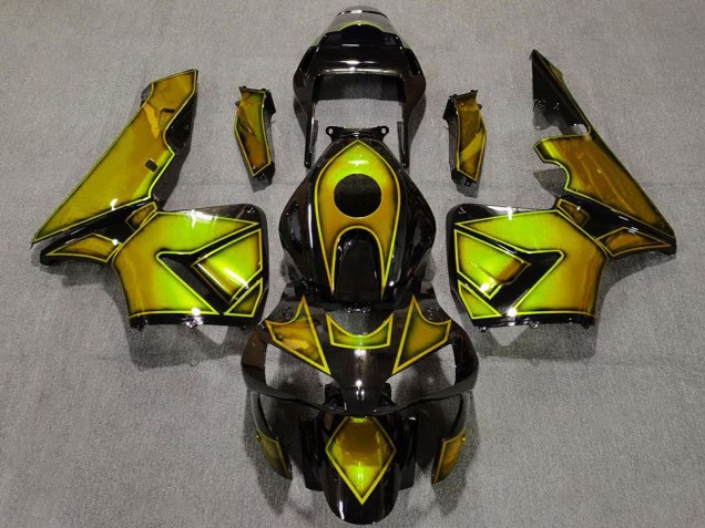 Honda CBR600RR Motorrad Verkleidung 2003-2004 - Gold Glanzendes Schwarz