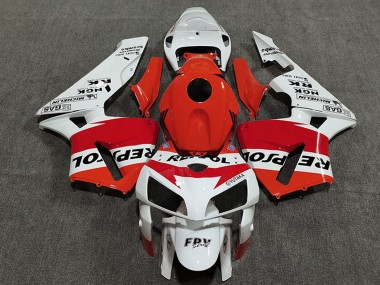 Honda CBR600RR Motorrad Verkleidung 2005-2006 - Orange Weiss Rot Glanzendes Schwarz Repsol Stil