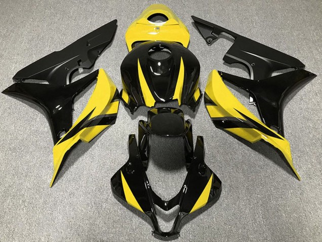 Honda CBR600RR Motorrad Verkleidung 2007-2008 - Gelb Glanzendes Schwarz Matt Schwarz