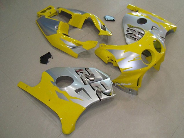 Honda CBR250RR Motorrad Verkleidung 1990-1998 - Silber Gelb