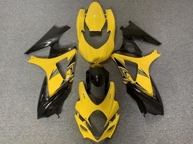 Suzuki GSXR 1000 Motorrad Verkleidung 2007-2008 - Gelb Glanzendes Schwarz