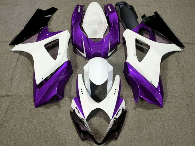 Suzuki GSXR 1000 Motorrad Verkleidung 2007-2008 - Weiss Lila Schwarz
