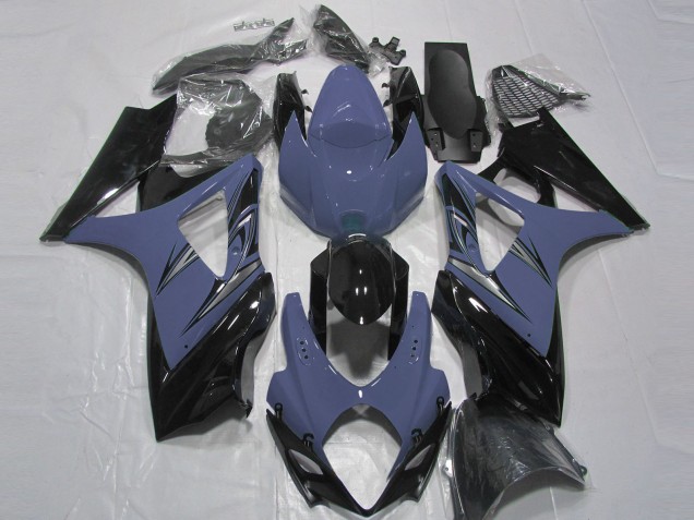 Suzuki GSXR 1000 Motorrad Verkleidung 2007-2008 - Dunkel Blau Glanzendes Schwarz