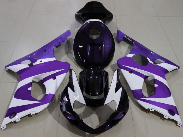 Suzuki GSXR 1000 Motorrad Verkleidung 2000-2002 - Lila Weiss Schwarz