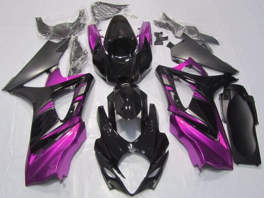 Suzuki GSXR 1000 Motorrad Verkleidung 2007-2008 - Glanzendes Schwarz Rosa