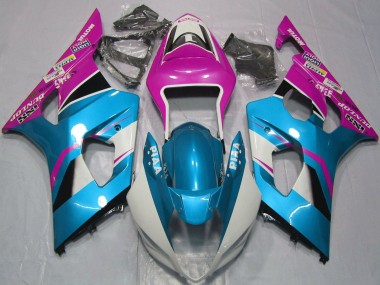 Suzuki GSXR 1000 Motorrad Verkleidung 2003-2004 - Hellblau Weiss Rosa